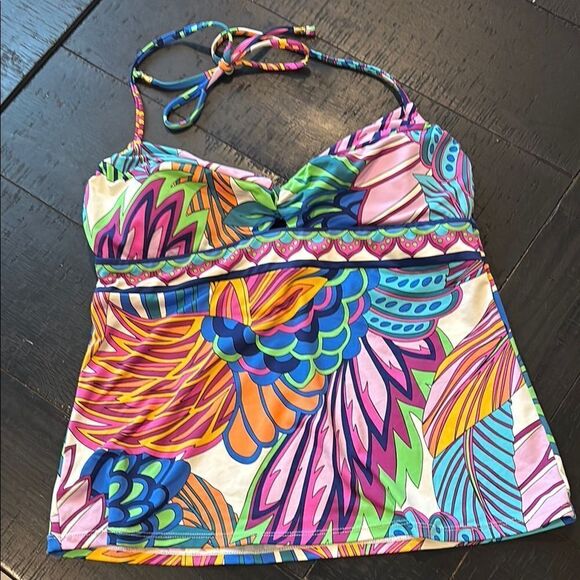 Trina Turk Other - Trina Turk Paradise Plume Tankini Colorful Halter Top Size 6​​